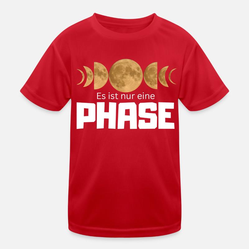 It's Just One Phase - Moon Phases Design Kids Functional T-Shirt