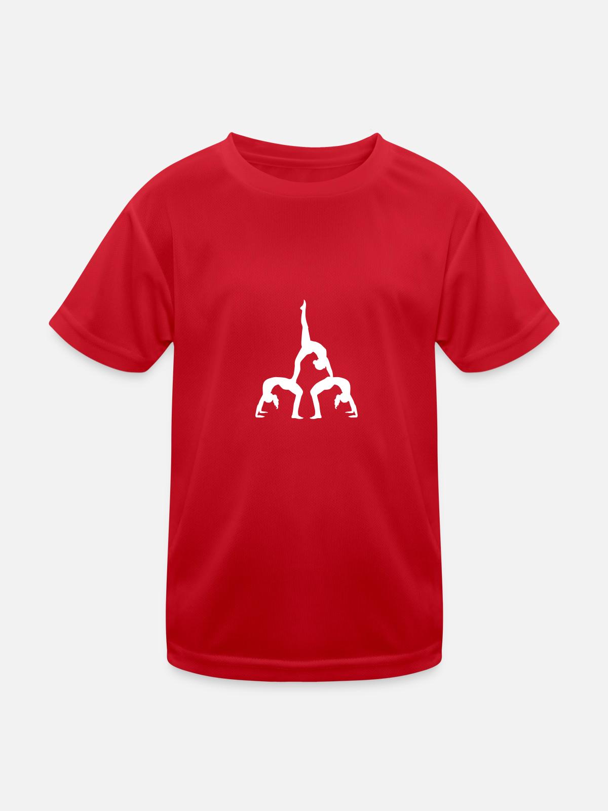 Akrobatik - Kinder Funktions-T-Shirt - Rot - Vorne