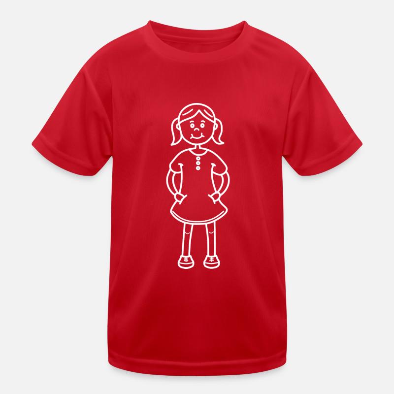 Fille comme un dessin de contour blanc T-shirt sport Enfant