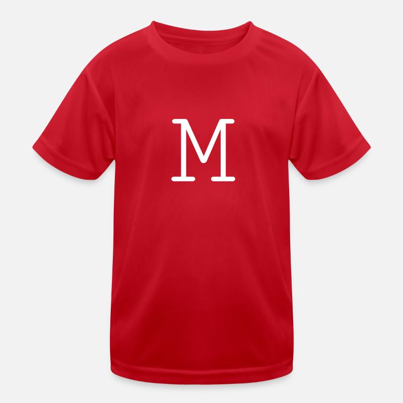M Anfangsbuchstabe Kinder Funktions-T-Shirt