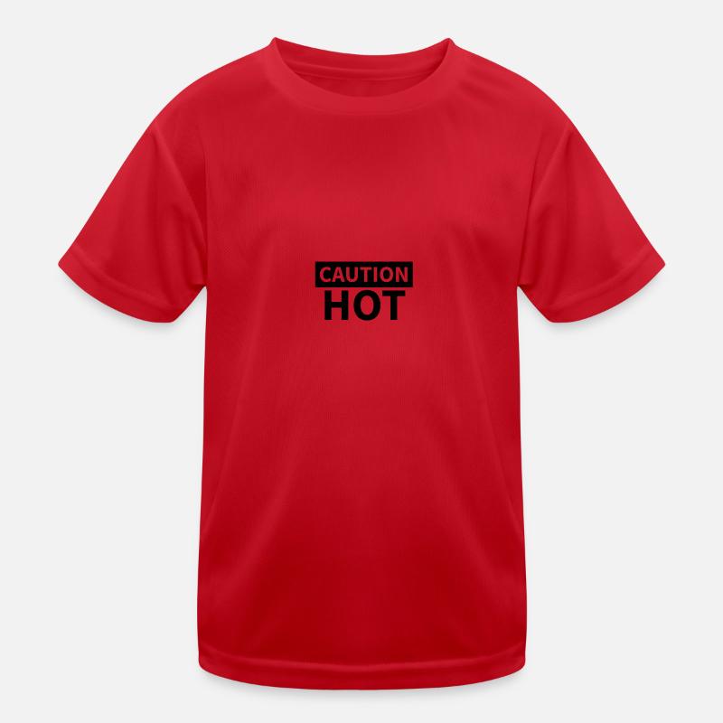 CAUTION HOT Black Kids Functional T-Shirt