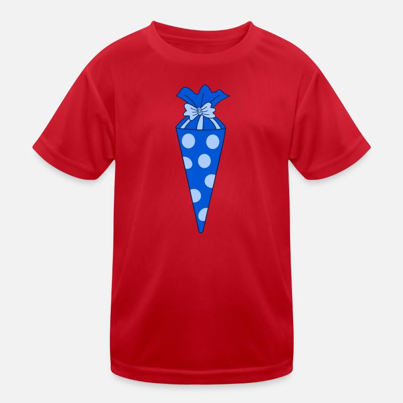 Schultüte blau Kinder Funktions-T-Shirt