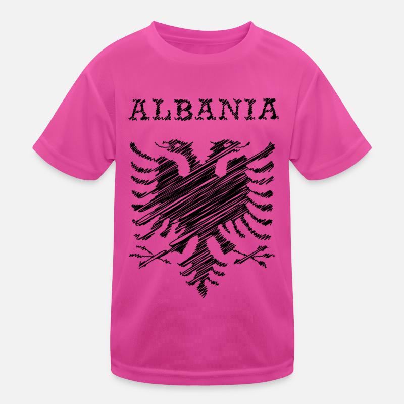 Albania, scribble black Kinder Funktions-T-Shirt