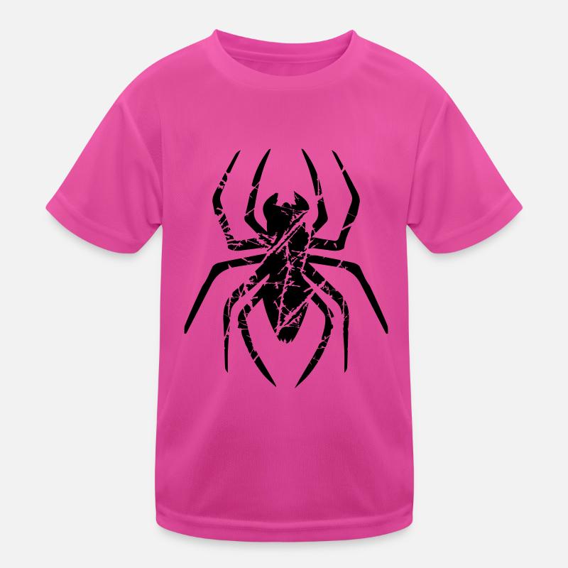 scratch cracks spider logo design disgusting horror hal Kids Functional T-Shirt
