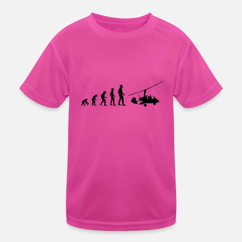 Evolution Tragschrauber Gyrokopter Geschenk s 0273 - Kinder Funktions-T-Shirt - hot Pink