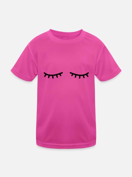 Geschlossene Augen - Kinder Funktions-T-Shirt - hot Pink - Vorne