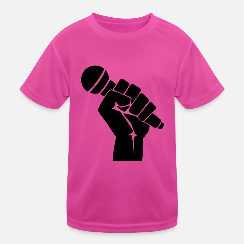 Faust mit Mikrofon Kinder Funktions-T-Shirt