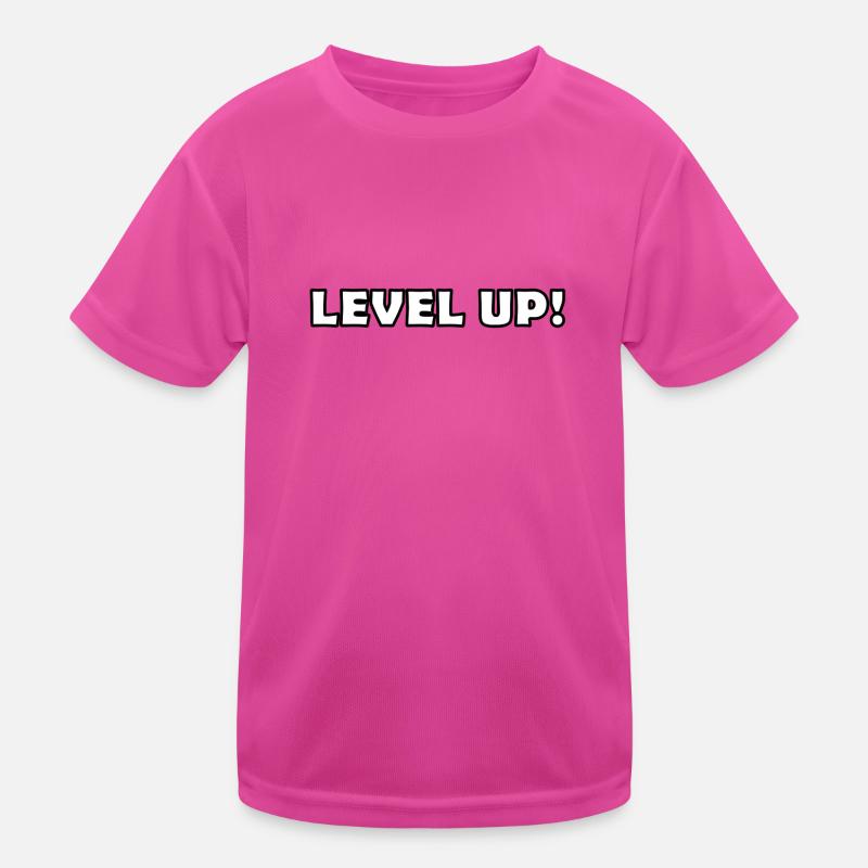 level up - Kids Functional T-Shirt - neon pink