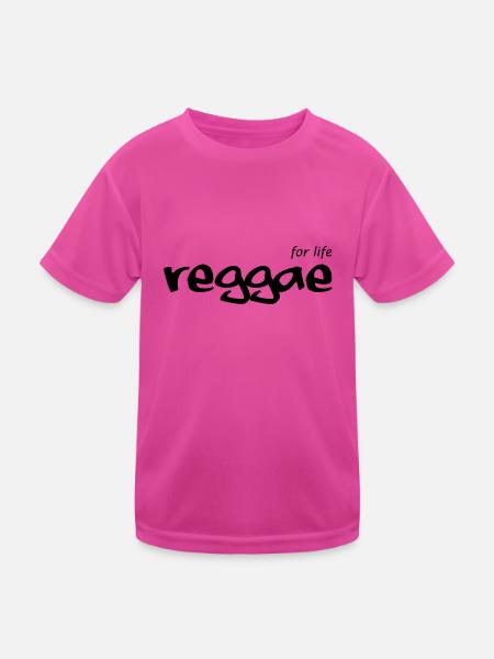 REGGAE for life - Kinder Funktions-T-Shirt - hot Pink - Vorne
