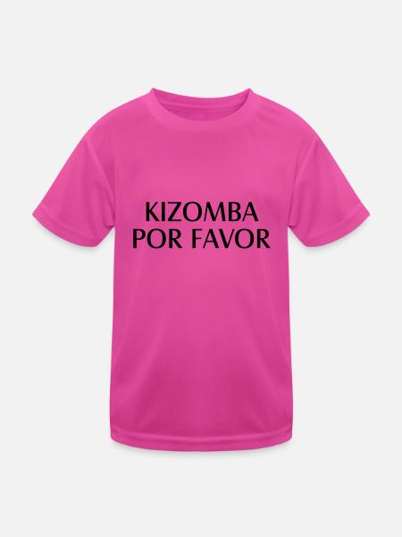Kizomba por favor - Kizomba Dance Shirt - Kids Functional T-Shirt - neon pink - Front
