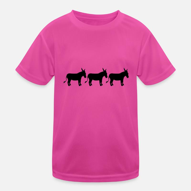 3 amis équipage partie rangée âne cheval poney petit p T-shirt sport Enfant