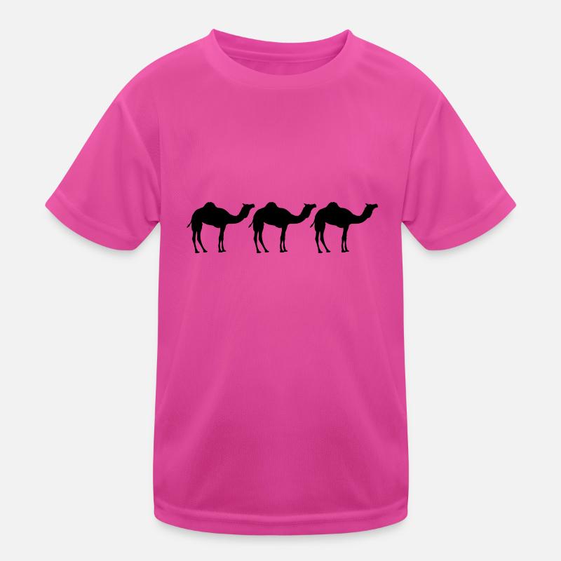 Kamele Karawane Wüste Drei Schwarz Cool Silhouette Kinder Funktions-T-Shirt