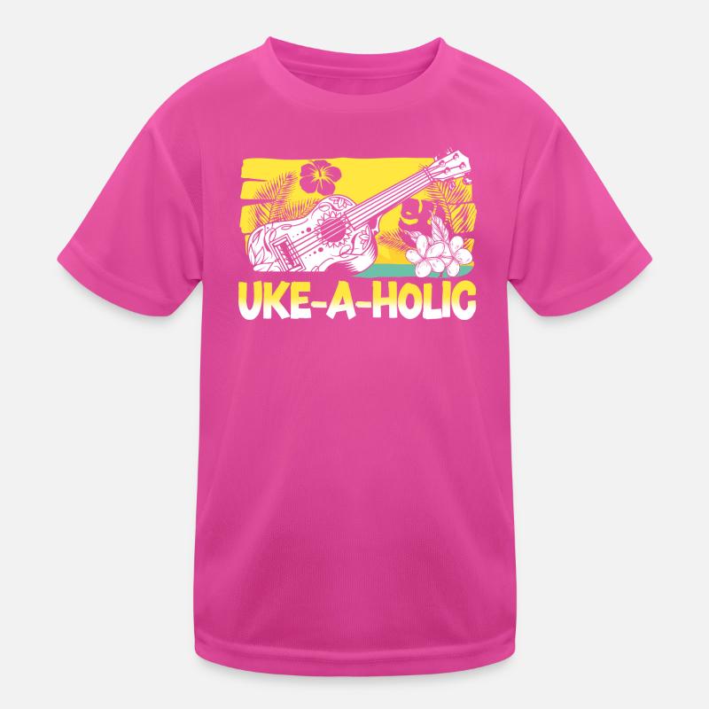 Hawaiian Ukulele Uke Uke-A-Holic Kids Functional T-Shirt