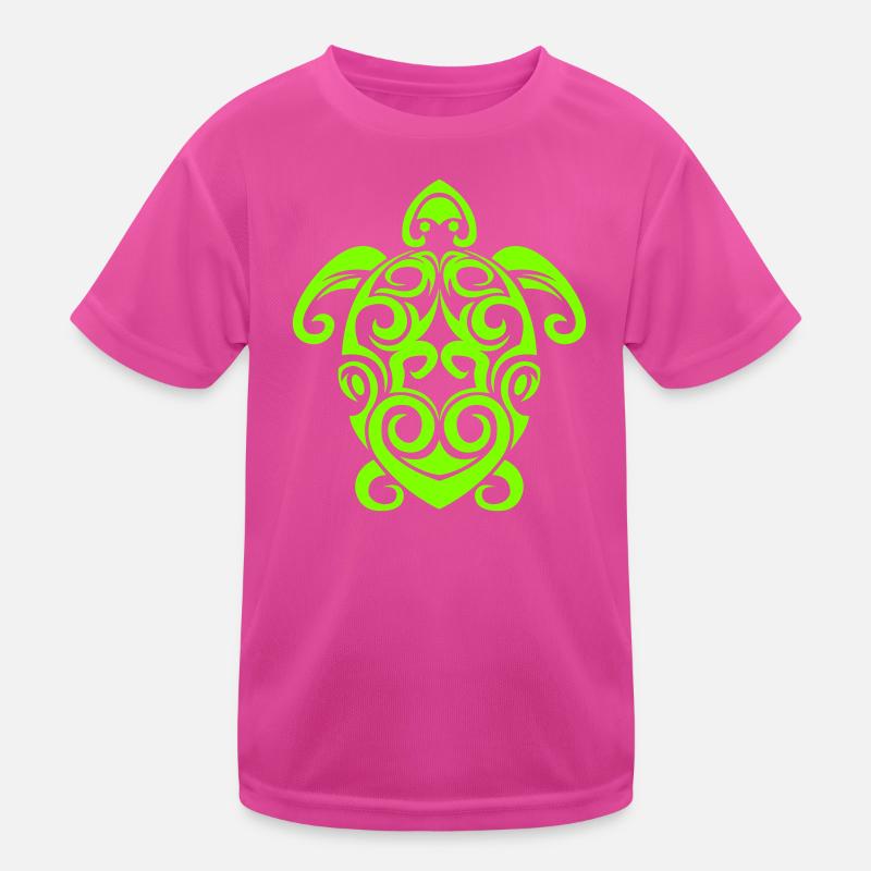 Glowing Turtle Tribal Pattern Kids Functional T-Shirt