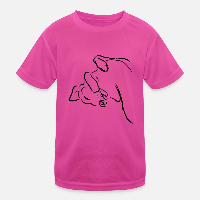 Die entspannte Position - Kinder Funktions-T-Shirt - hot Pink
