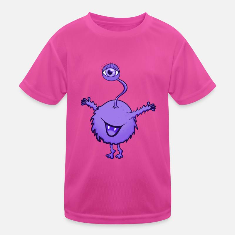 Mostro viola con un occhio Maglietta sportiva per bambini
