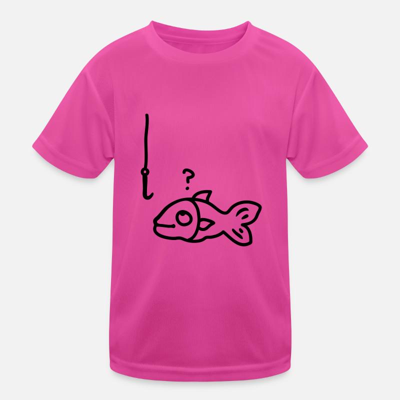 Fish fish hook - line Kids Functional T-Shirt