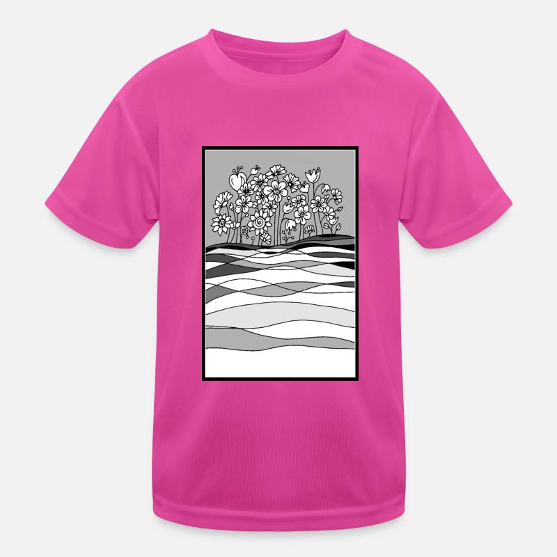 paysage avec des fleurs T-shirt sport Enfant