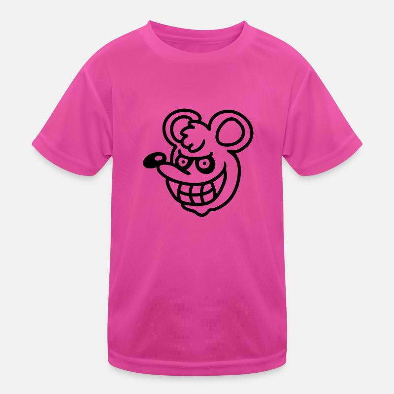 Vampire mouse - line - Kids Functional T-Shirt - neon pink