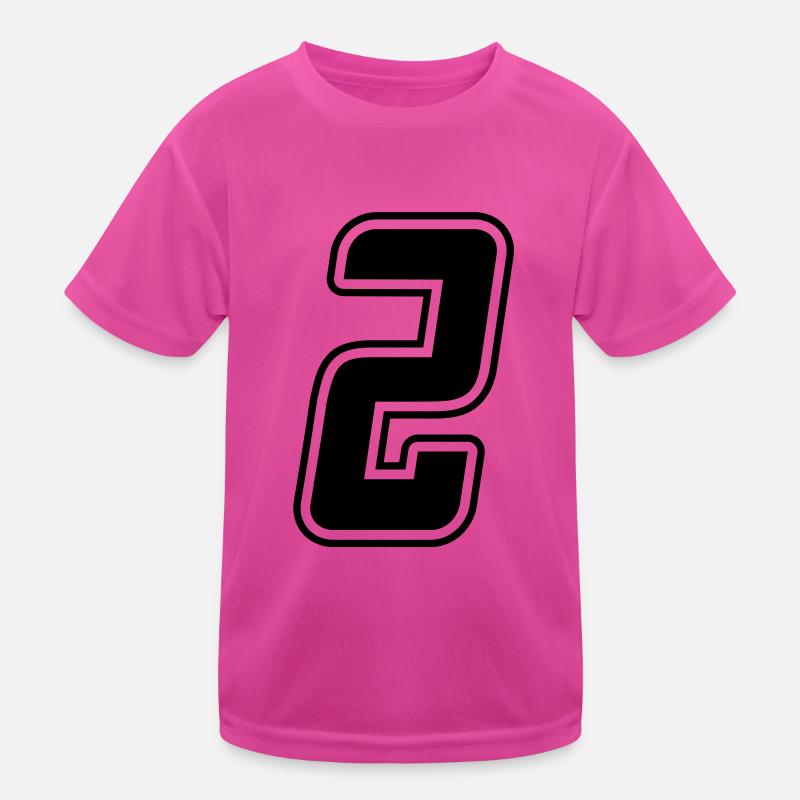 Startnummer 2 - Kinder Funktions-T-Shirt - hot Pink