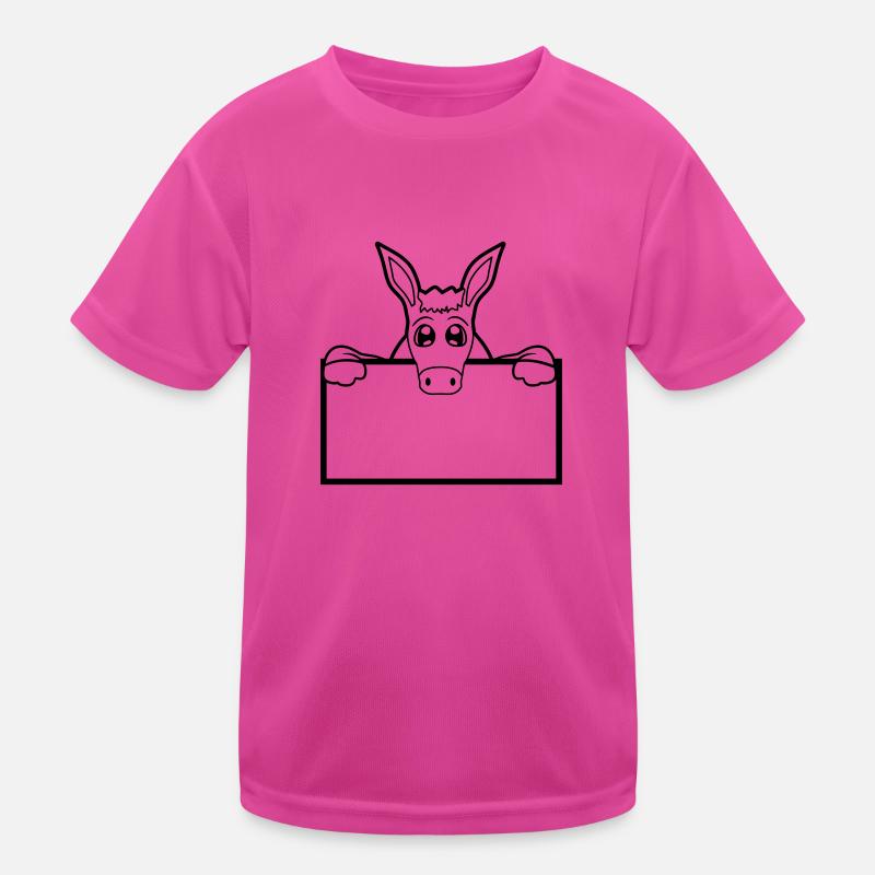 schild mauer wand halb text feld flaeche schreiben Kinder Funktions-T-Shirt