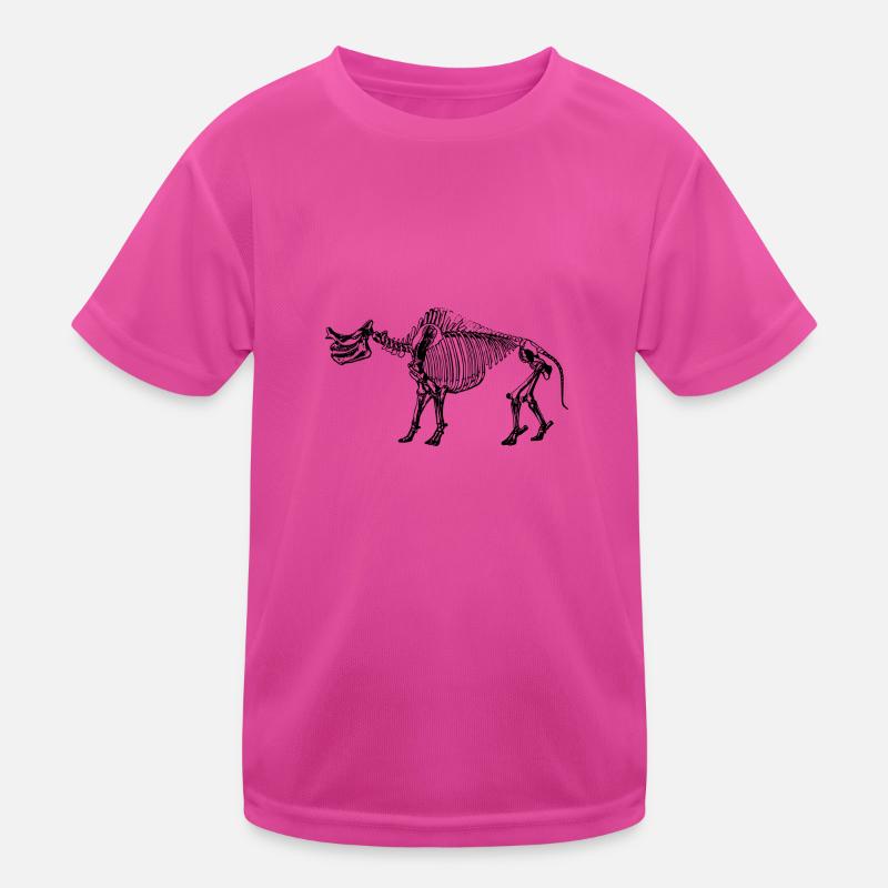 Dinosaur skeleton - Kids Functional T-Shirt - neon pink
