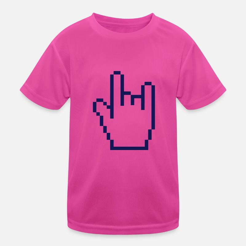 Mano cornuta Kinder Funktions-T-Shirt