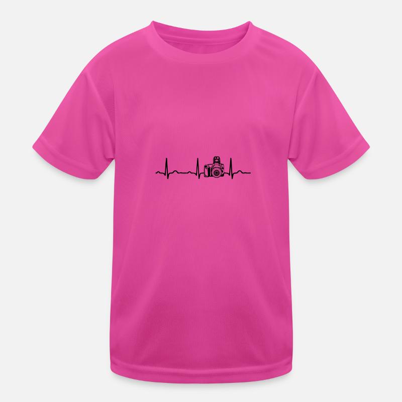 ECG HEARTBEAT CAMERA black Kids Functional T-Shirt