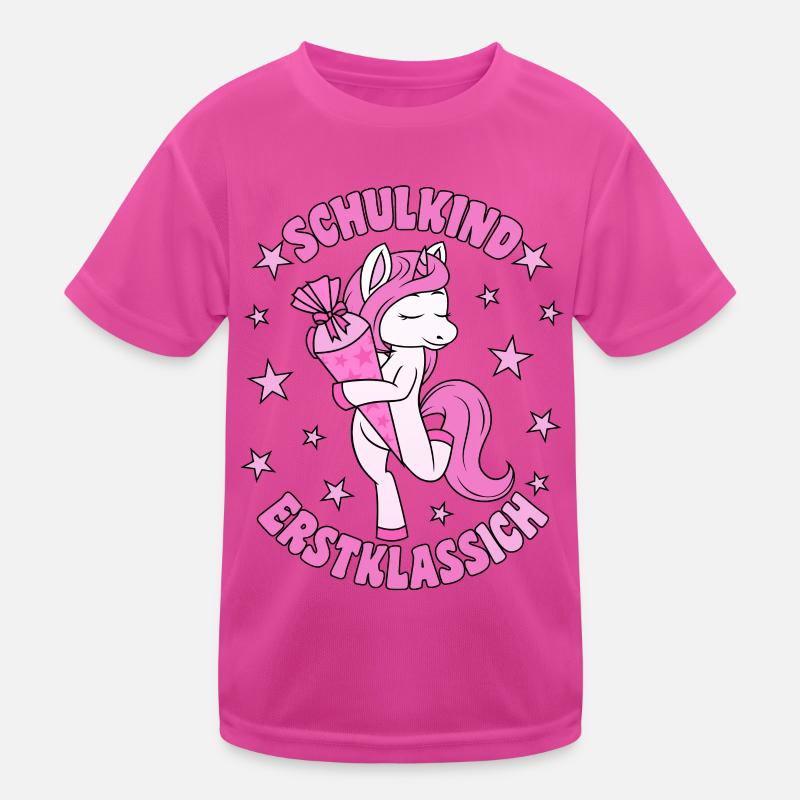Schulkind 2026 Erstklassich Einschulung Einhorn Kinder Funktions-T-Shirt