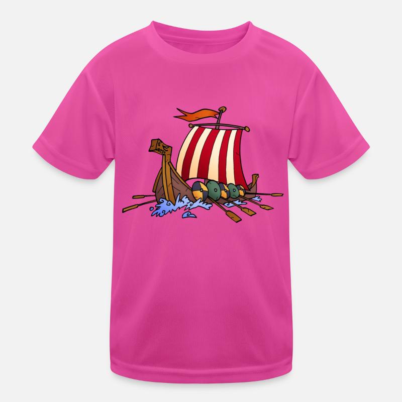 Wikingerschiff Kinder Funktions-T-Shirt