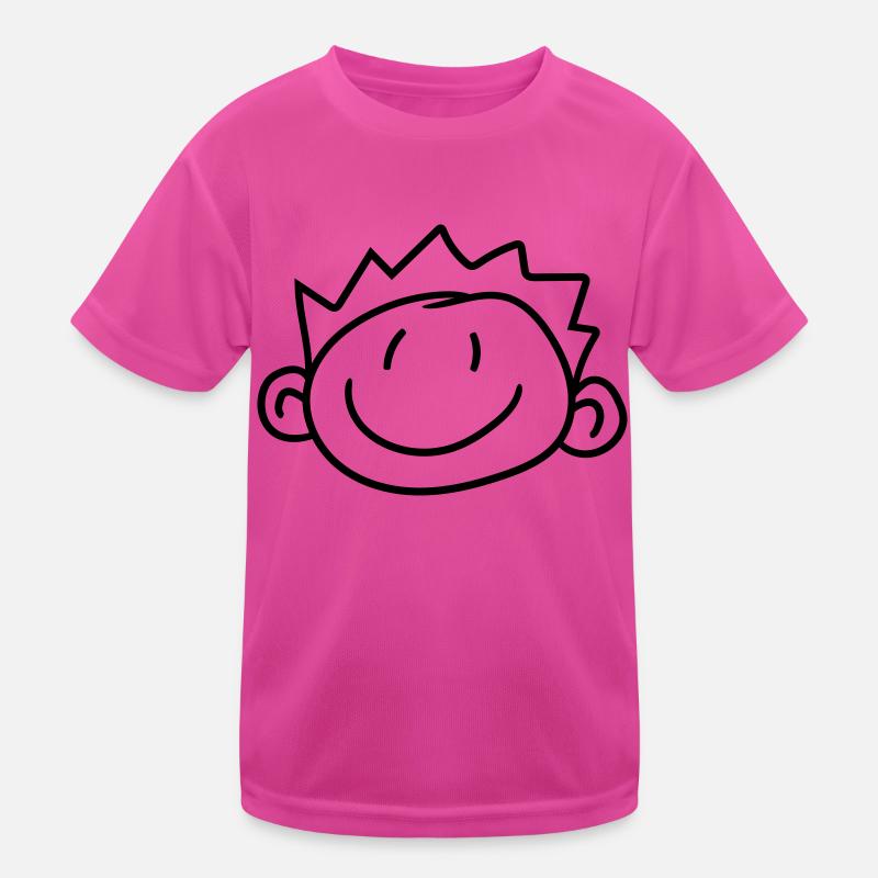 head face child painted scribble comic cartoon jun Kids Functional T-Shirt