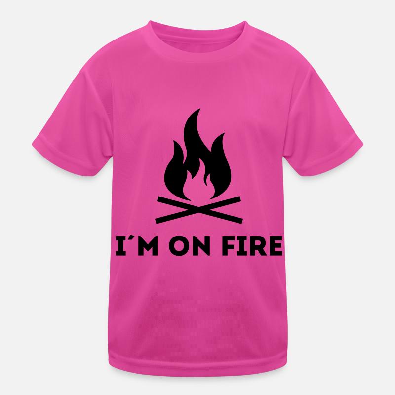 I AM ON FIRE - Feuerwehr oder Grillmeister Kinder Funktions-T-Shirt