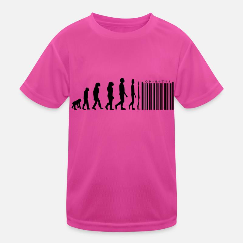 Evolution Strichcode Kinder Funktions-T-Shirt