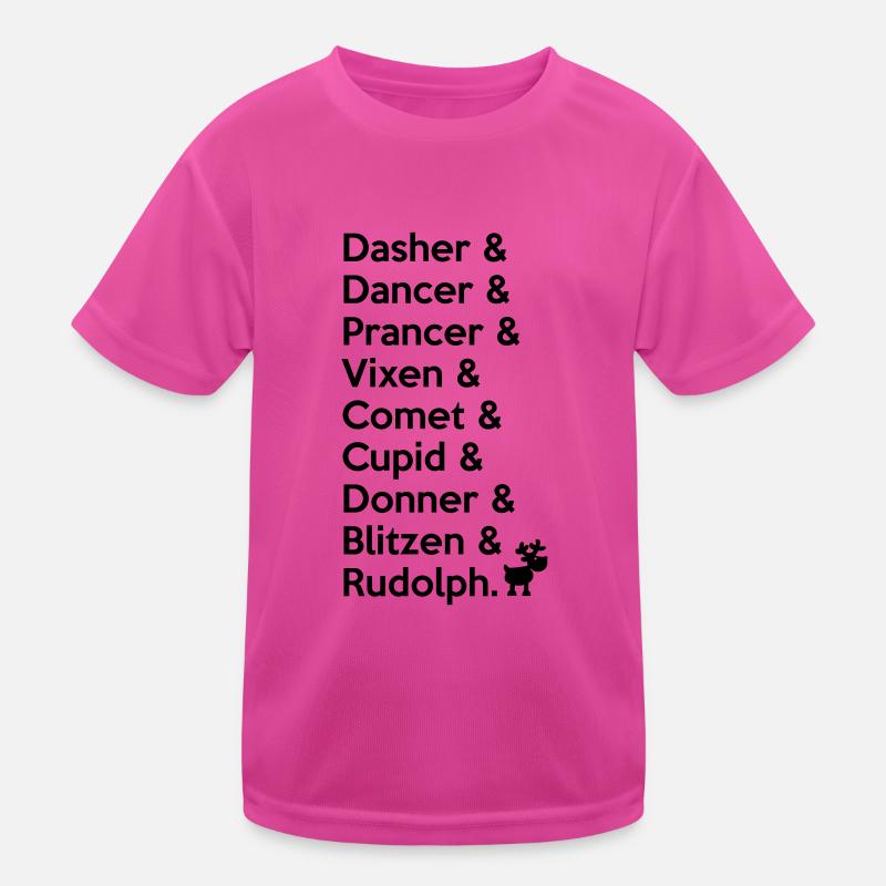 X-MAS Reindeers: Dasher, Dancer, ... Rudolph Kinder Funktions-T-Shirt