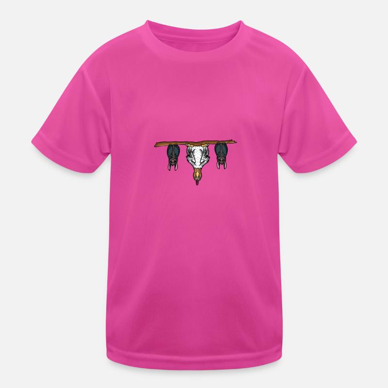 Funny bats and chicken hang upside down Kids Functional T-Shirt