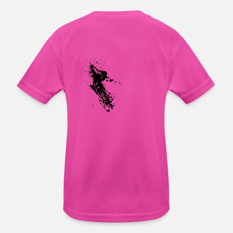 schwarze Farb Flecken Kinder Funktions-T-Shirt