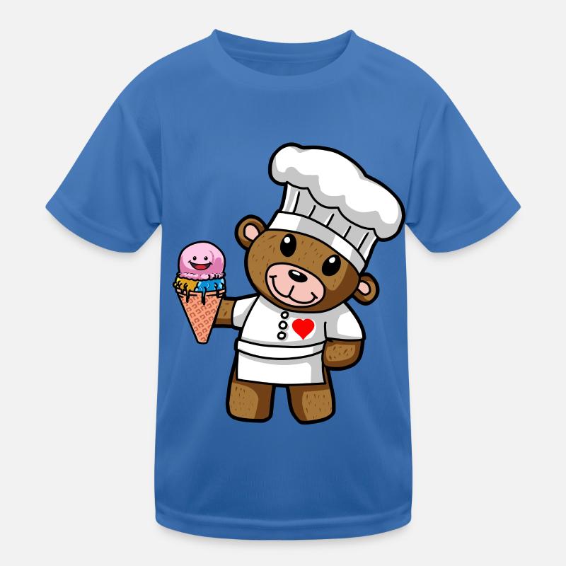 Teddy Eiscreme Konditor Süßigkeiten Eisdiele Kind Kinder Funktions-T-Shirt