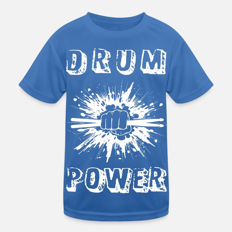 "DRUM POWER" - Drums - Percussion Kids Functional T-Shirt