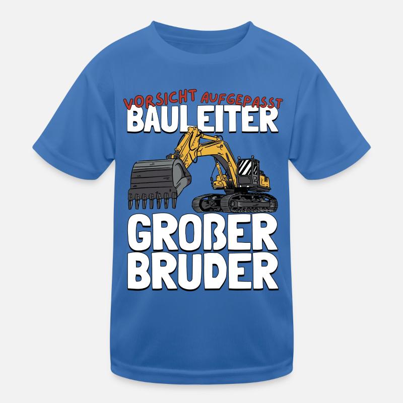 Bauleiter Großer Bruder Baggerfahrer mit Bagger Kinder Funktions-T-Shirt