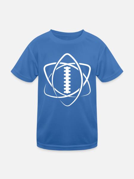 American Football Ball Atom Spieler Lineman Tackle - Kinder Funktions-T-Shirt - Königsblau - Vorne