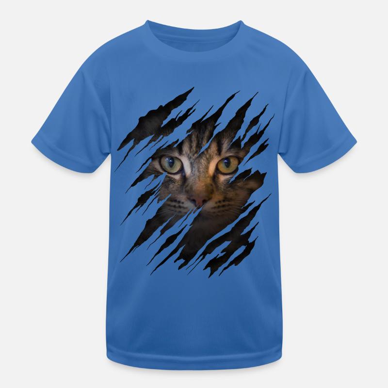 Cat with scratch - Cat face Scratch Cat Kids Functional T-Shirt