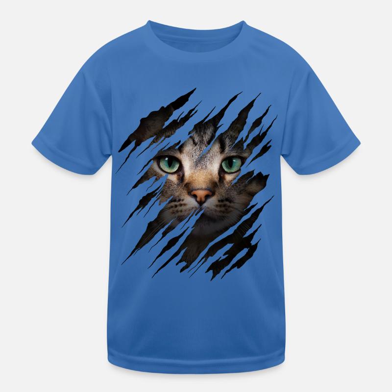 Cat with scratch - Cat face Scratch Cat Kids Functional T-Shirt