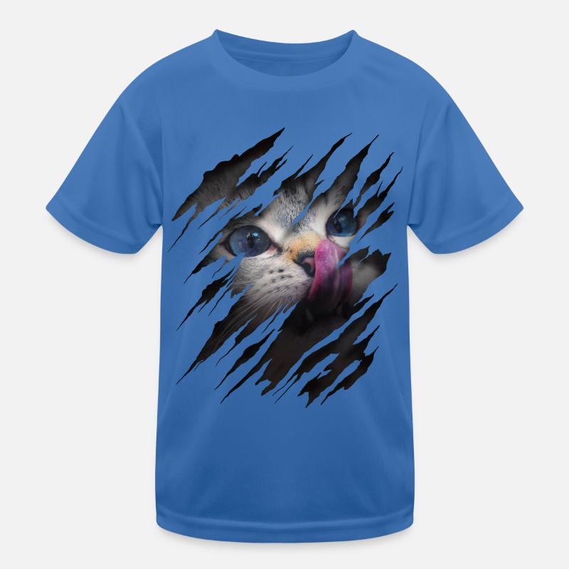 Cat with scratch - Cat face Scratch Cat Kids Functional T-Shirt
