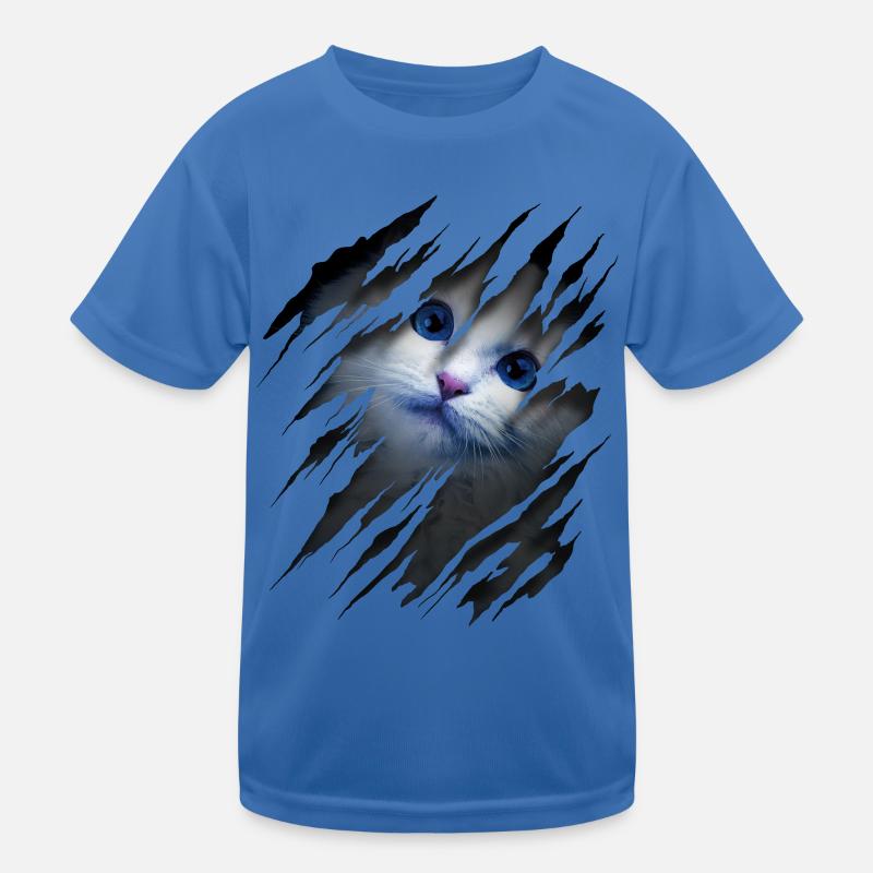 Cat with scratch - Cat face Scratch Cat Kids Functional T-Shirt