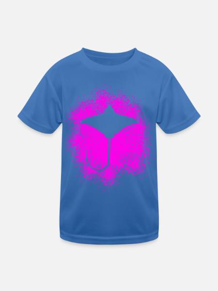 Ray – Elegant Float of the Seas - Kids Functional T-Shirt - royal blue - Front