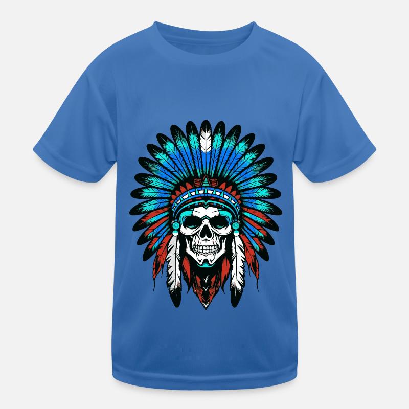 Apache Indian Chief Skull Kids Functional T-Shirt