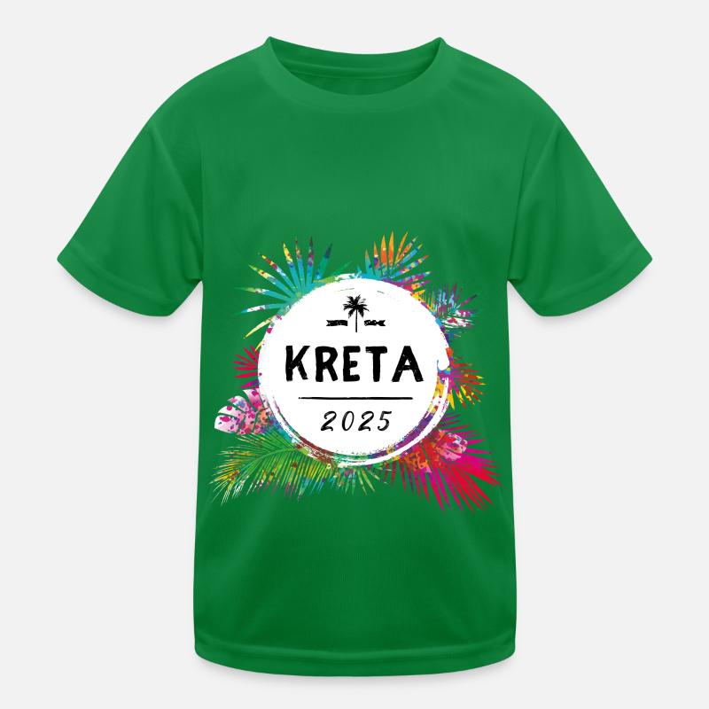 Kreta 2025 Bunt Kinder Funktions-T-Shirt