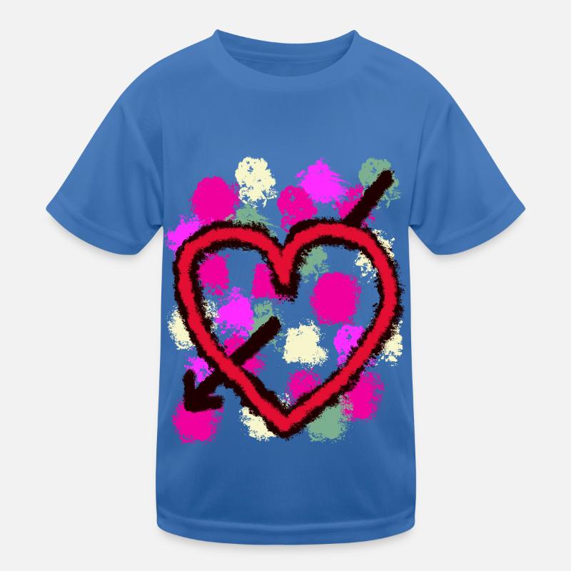 Valentin Valentinstag Herz Herzen Pfeil Liebe Ehe Kinder Funktions-T-Shirt