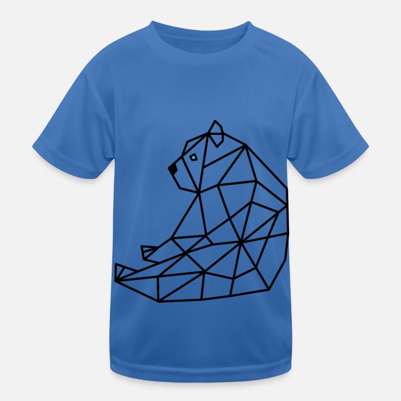 Bear Geometric Line - Kids Functional T-Shirt - royal blue