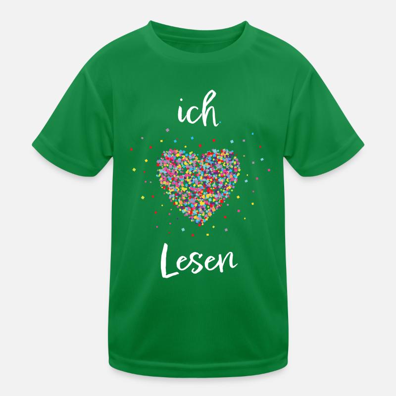 Lesen Herz Leseratte Bücherwurm Geschenk Kinder Funktions-T-Shirt